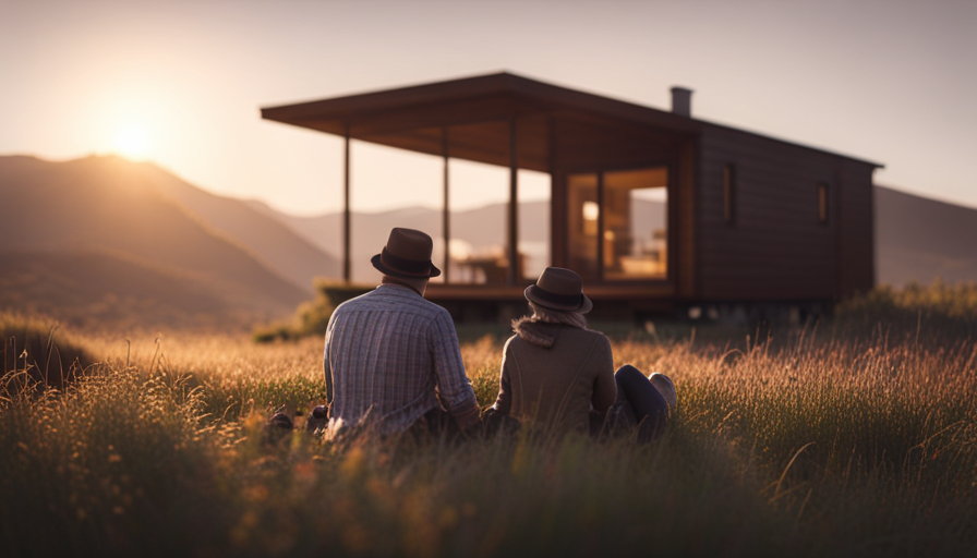 an image capturing the essence of a remarkable architect's journey, showcasing their meticulous craftsmanship and innovative design skills, as they construct a charming and intricately detailed tiny house, nestled amidst a picturesque landscape