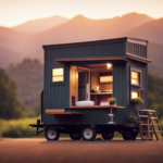 An image showcasing a sprawling, yet compact, tiny house on a trailer