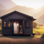 An image showcasing a tiny house with precise dimensions, highlighting its size requirements to secure a mortgage
