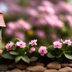 An image showcasing the Tiny House on Ashland - a charming abode nestled amidst towering trees, adorned with a quaint cobblestone pathway leading to a tiny porch, adorned with vibrant flower pots bursting with blooming blossoms