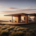 An image showcasing a small, eco-friendly, modern tiny house nestled amidst the picturesque landscapes of Southern California