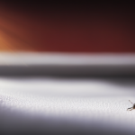 An image showcasing a pristine kitchen countertop, with a trail of tiny ants leading to a hidden crack