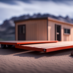 An image depicting a flatbed trailer transformed into a tiny house foundation