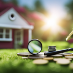An image showcasing a serene, picturesque tiny house nestled amidst a lush landscape, while an imposing magnifying glass symbolizes the scrutiny of property taxes, highlighting the crucial question: "How high are they?" --v 5