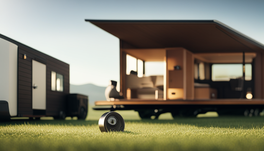 An image showcasing the contrasting features of a tiny house and a trailer