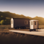 An image showcasing a tiny house on a trailer, measuring precisely 20 feet in length, complying with legal regulations