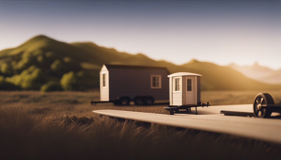 An image showcasing a tiny house on a trailer, measuring precisely 20 feet in length, complying with legal regulations
