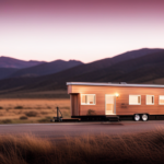  Create an image showcasing a beautifully designed, road-ready tiny house, elevated on sturdy, multi-axle wheels, perfectly balanced for effortless transportation