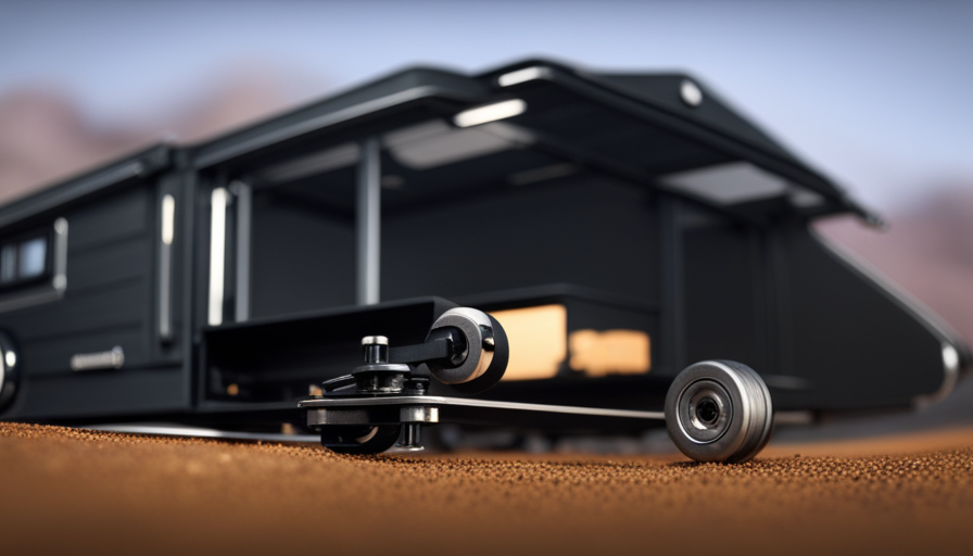 An image showcasing a sturdy, custom-built tiny house trailer with two axles, each supporting four robust wheels, providing optimal stability and weight distribution for seamless transportation on any terrain