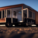 An image showcasing the underbelly of a tiny house, capturing the intricate details of triple axle wheel wells