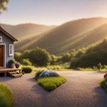 An image showcasing a picturesque tiny house, nestled amidst serene surroundings