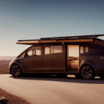 An image showcasing a modern, sleek Tesla Tiny House against a backdrop of rolling hills, with solar panels glistening on its roof, inviting readers to explore the cost and features of this innovative living solution