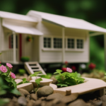 An image showcasing an intricately designed tiny house, nestled among lush greenery