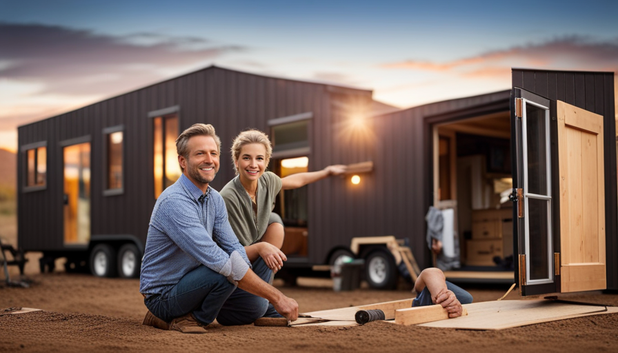 An image that captures the step-by-step process of building a tiny house on a budget