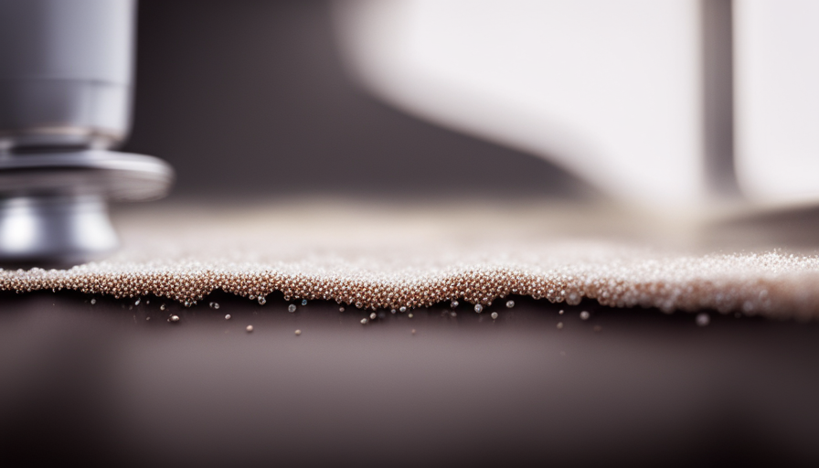 An image that portrays a kitchen countertop with scattered sugar crumbs, a leaky faucet dripping water near a crack in the wall, and a trail of tiny ants marching from the crack towards the crumbs
