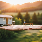An image featuring a picturesque landscape dotted with diverse tiny houses, nestled among towering trees and rolling hills