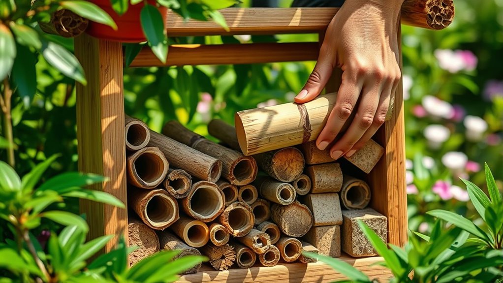 constructing a bee habitat