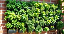 multiple herbs on wall