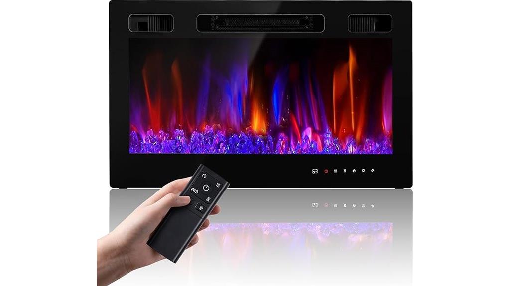 1500w wall mounted fireplace