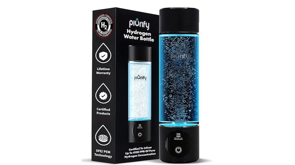 black hydrogen water bottle