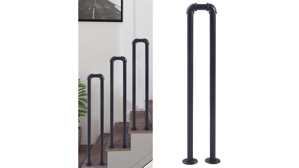 black u shaped stair railing