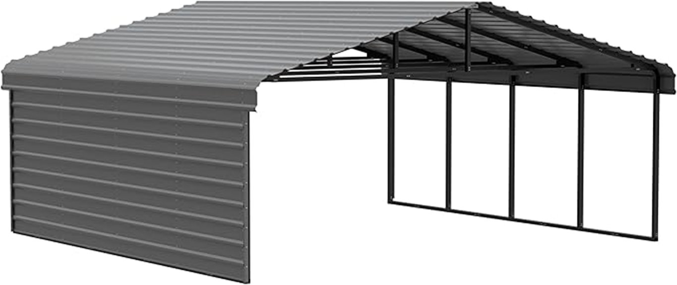 charcoal steel carport enclosure