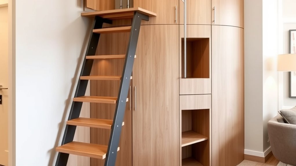 compact efficient ladder stairs