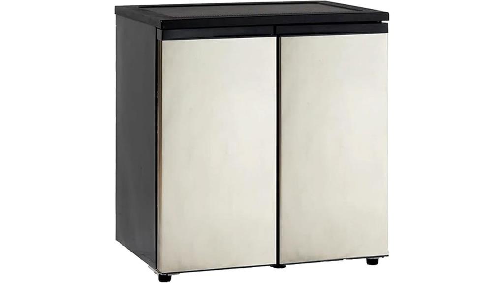 compact stainless steel fridge