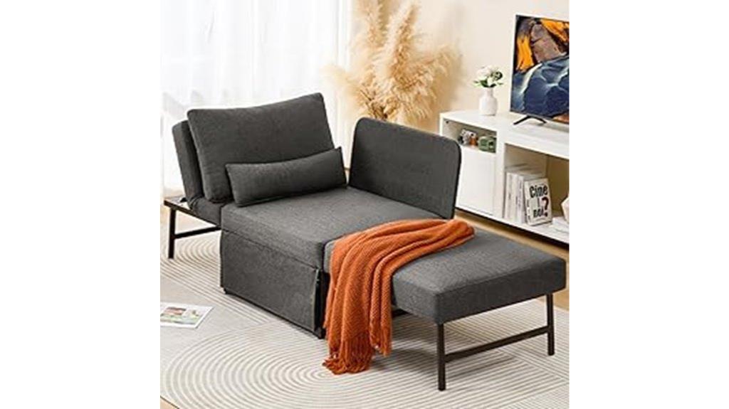convertible dark grey chair