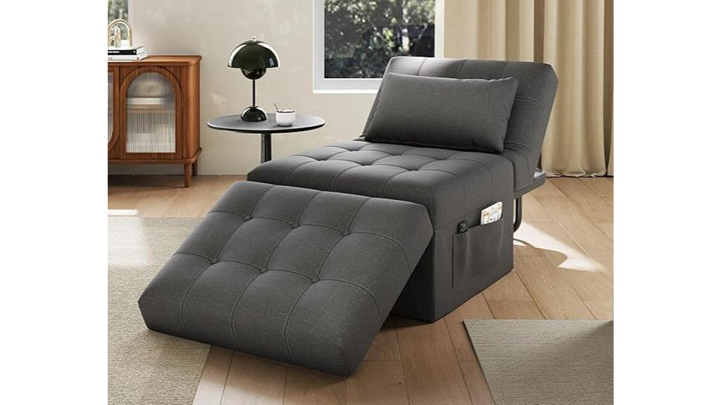 convertible ottoman with adjustable back