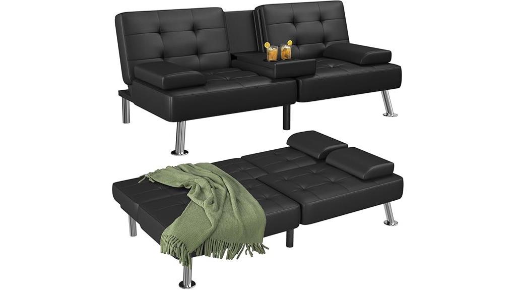 convertible sofa with cupholders