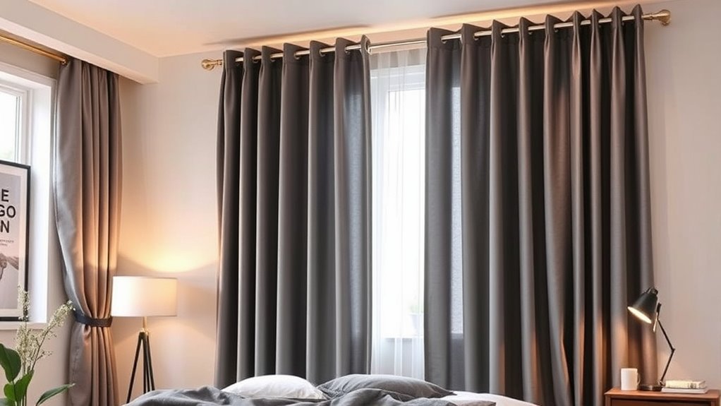 dark gray light blocking curtains
