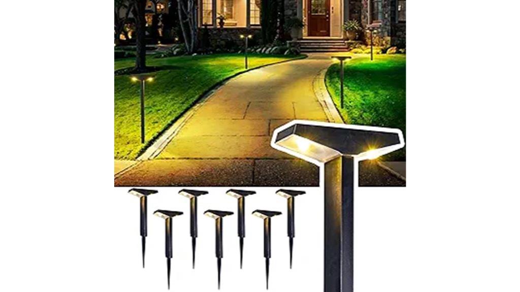 eight solar pathway lights