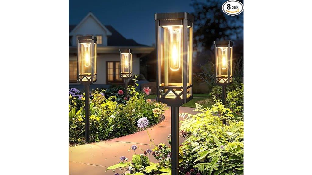 eight solar pathway lights