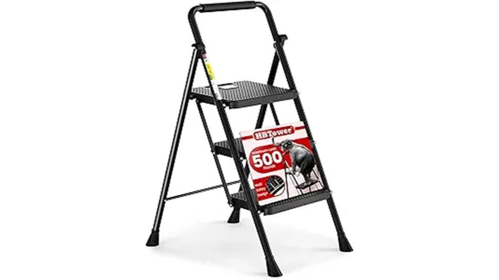 folding ladder with safety