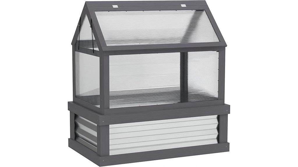 garden bed with greenhouse