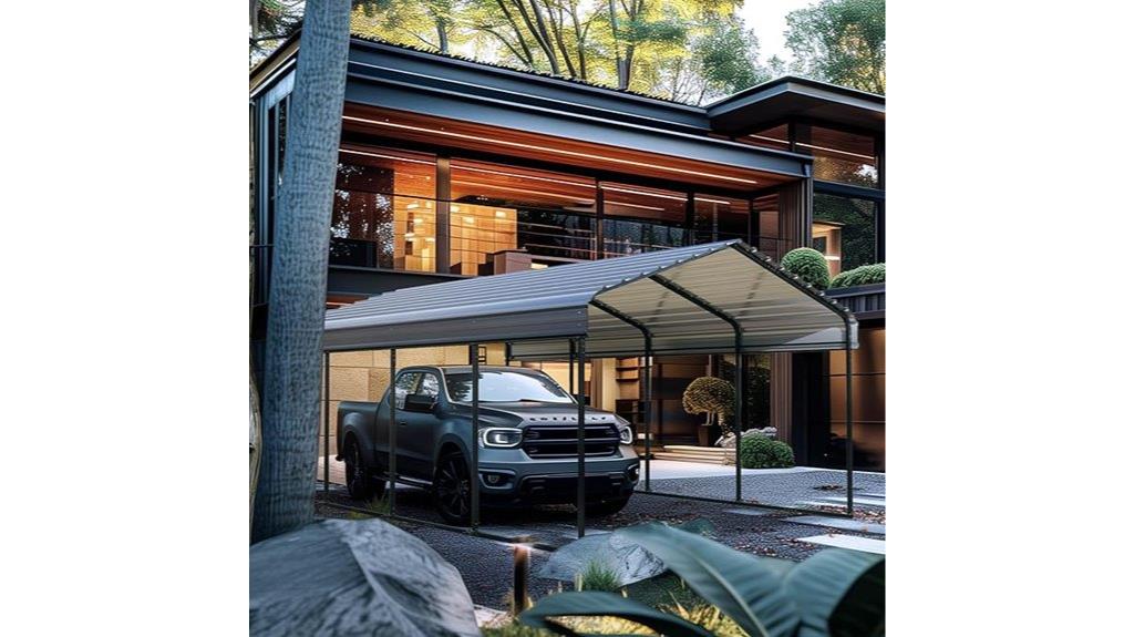 green party metal carport