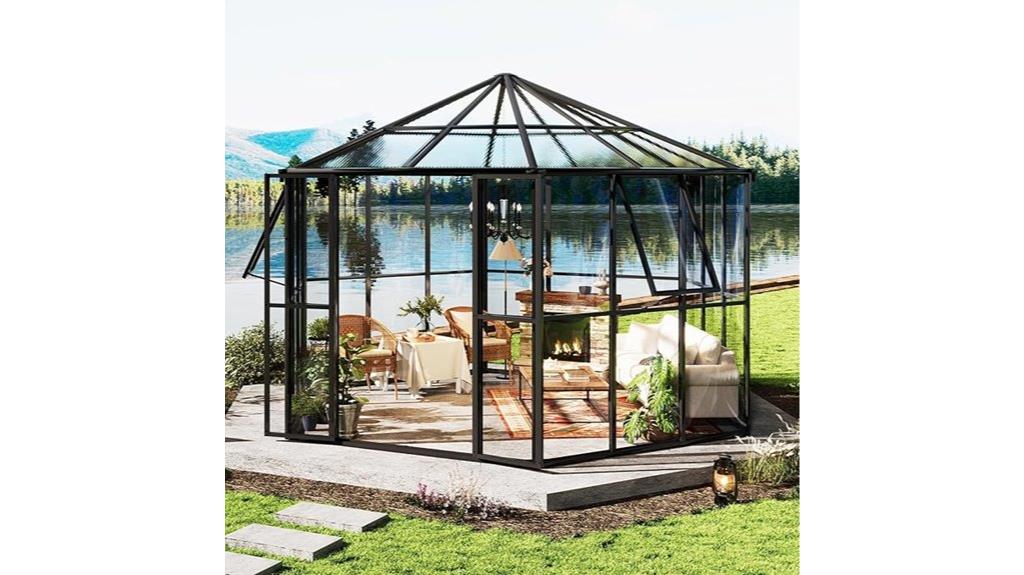 hexagonal polycarbonate greenhouse