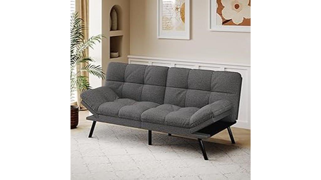 linen grey convertible sofa