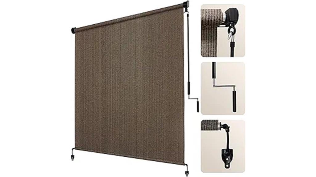 outdoor roller shade dimensions
