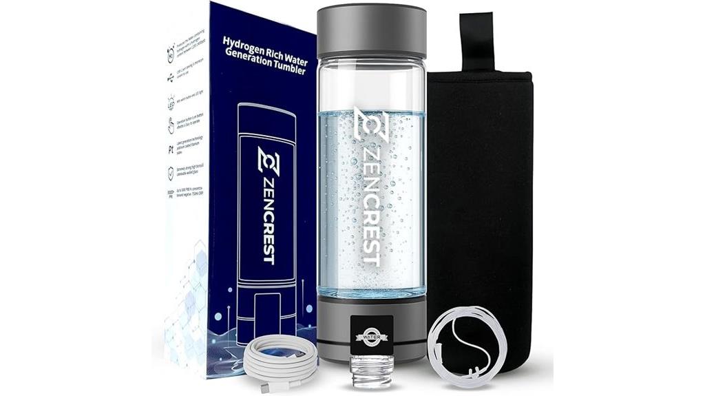 portable 14oz grey hydrogen bottle