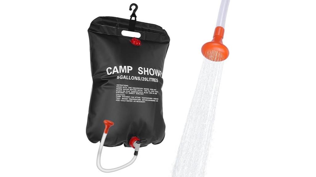 portable solar shower bag