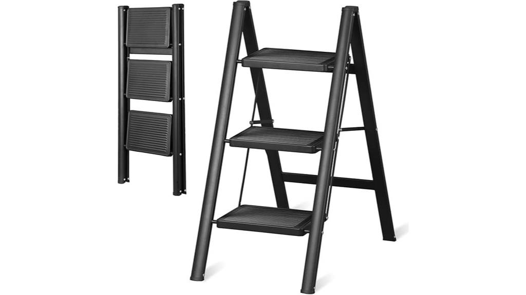 steel 3 step folding ladder