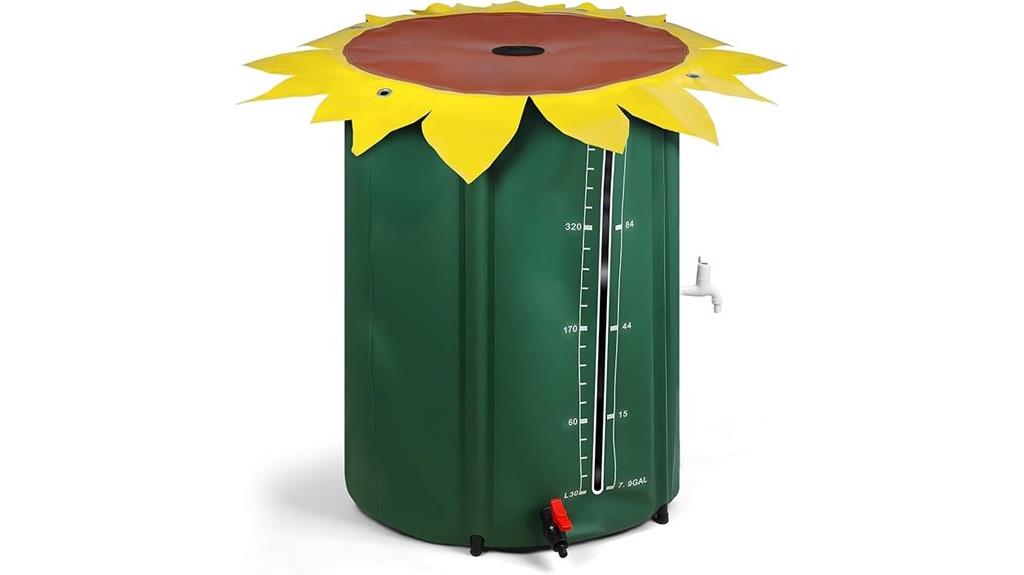 sunflower themed collapsible water barrel