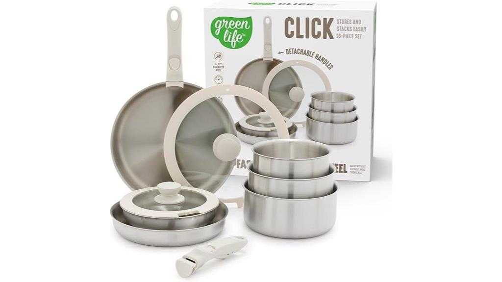 ten piece stainless cookware
