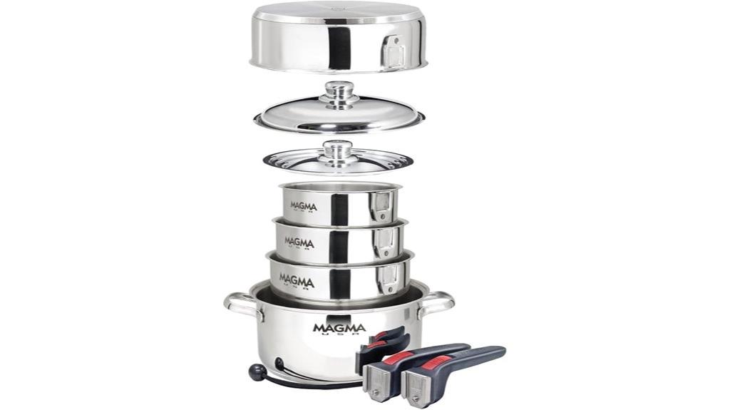 ten piece stainless cookware set