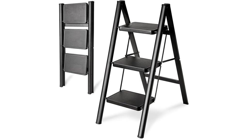 triple stage folding ladder