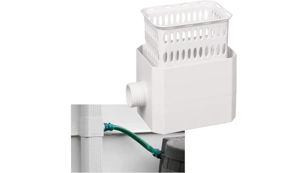 white 3x4 downspout diverter