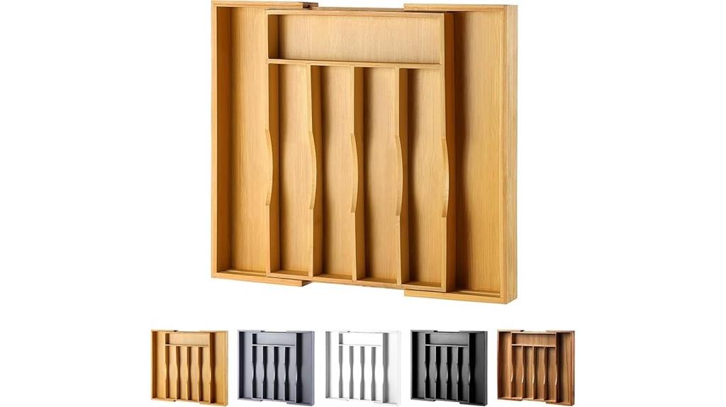 adjustable natural bamboo organizer