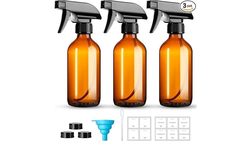 amber glass spray bottles